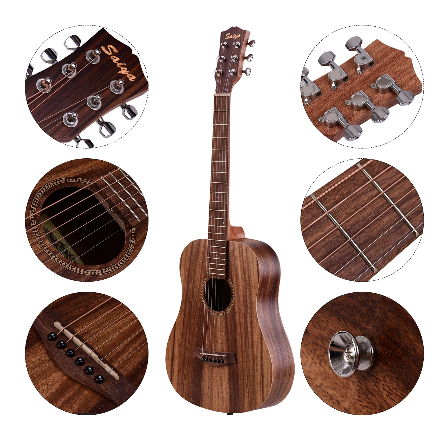 Акустическая гитара 34 дюйма искусственное дерево с ремешком запасные струны