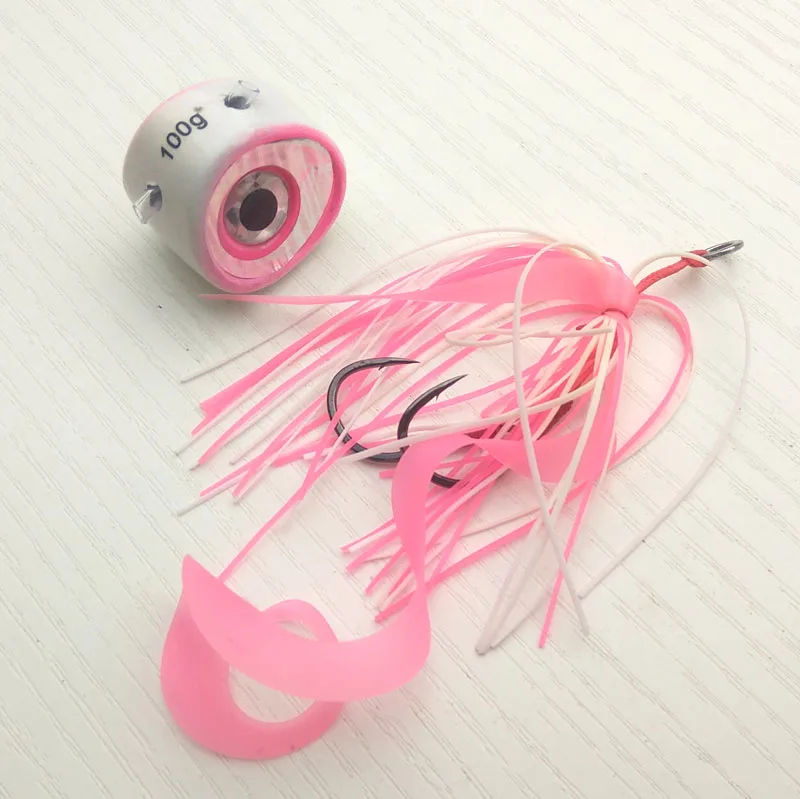 40g lumious 1pc 1 шт. 45 г/60 г/70 г/80 г Pesca слайдер Snapper/море bream джиг голова с юбкой свинец джиг приманка - Цвет: 40g lumious 1pc