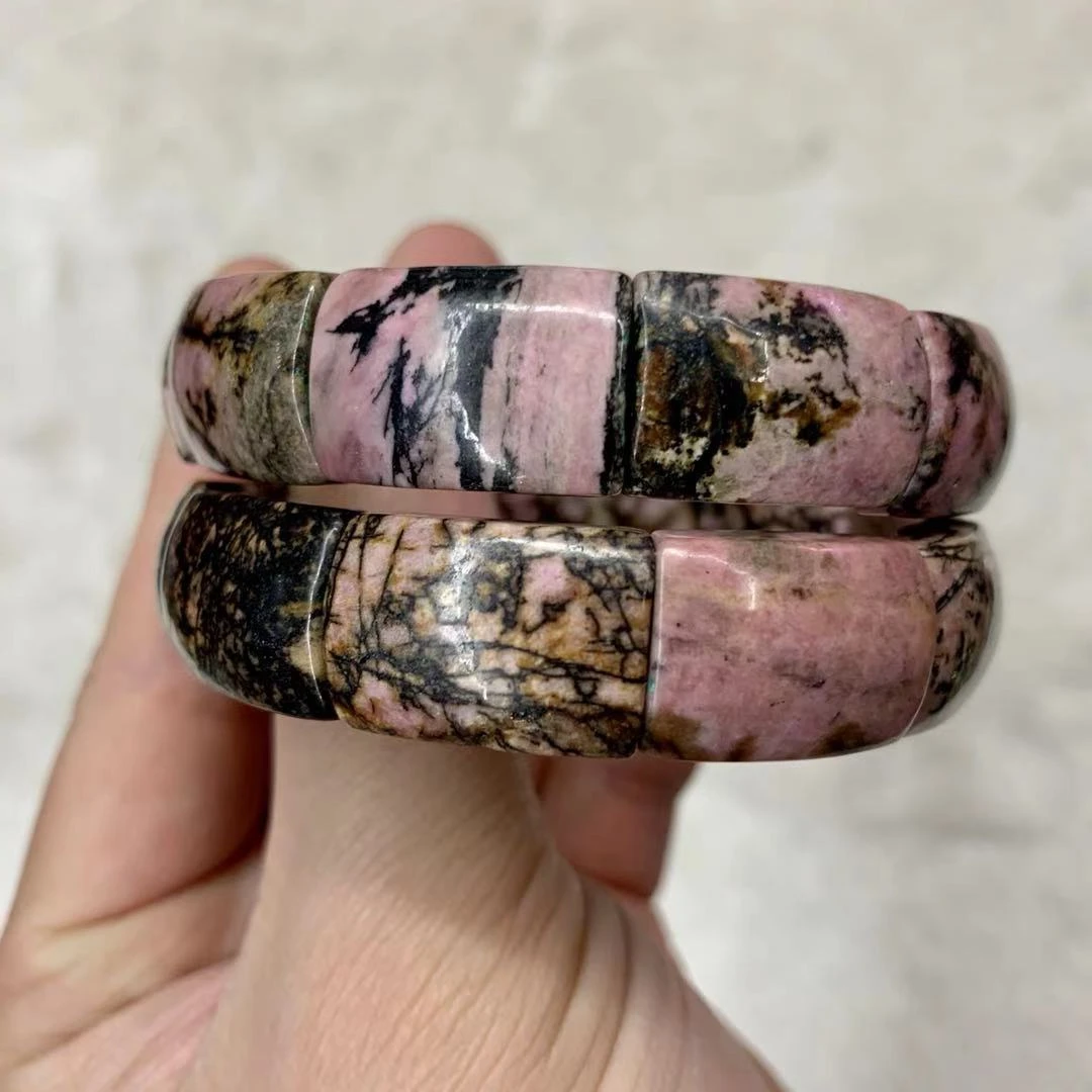 

Natural Rhodonite Stone Beads Bracelet Natural Stone Bangle DIY Jewelry Bracelet For Woman For Gift Wholesale !