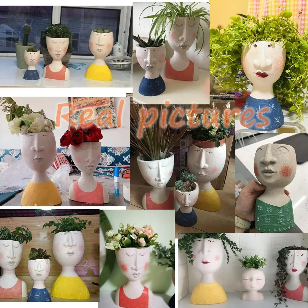 Креативная Цветочная ваза смоляные Портретные плантаторы ручной работы