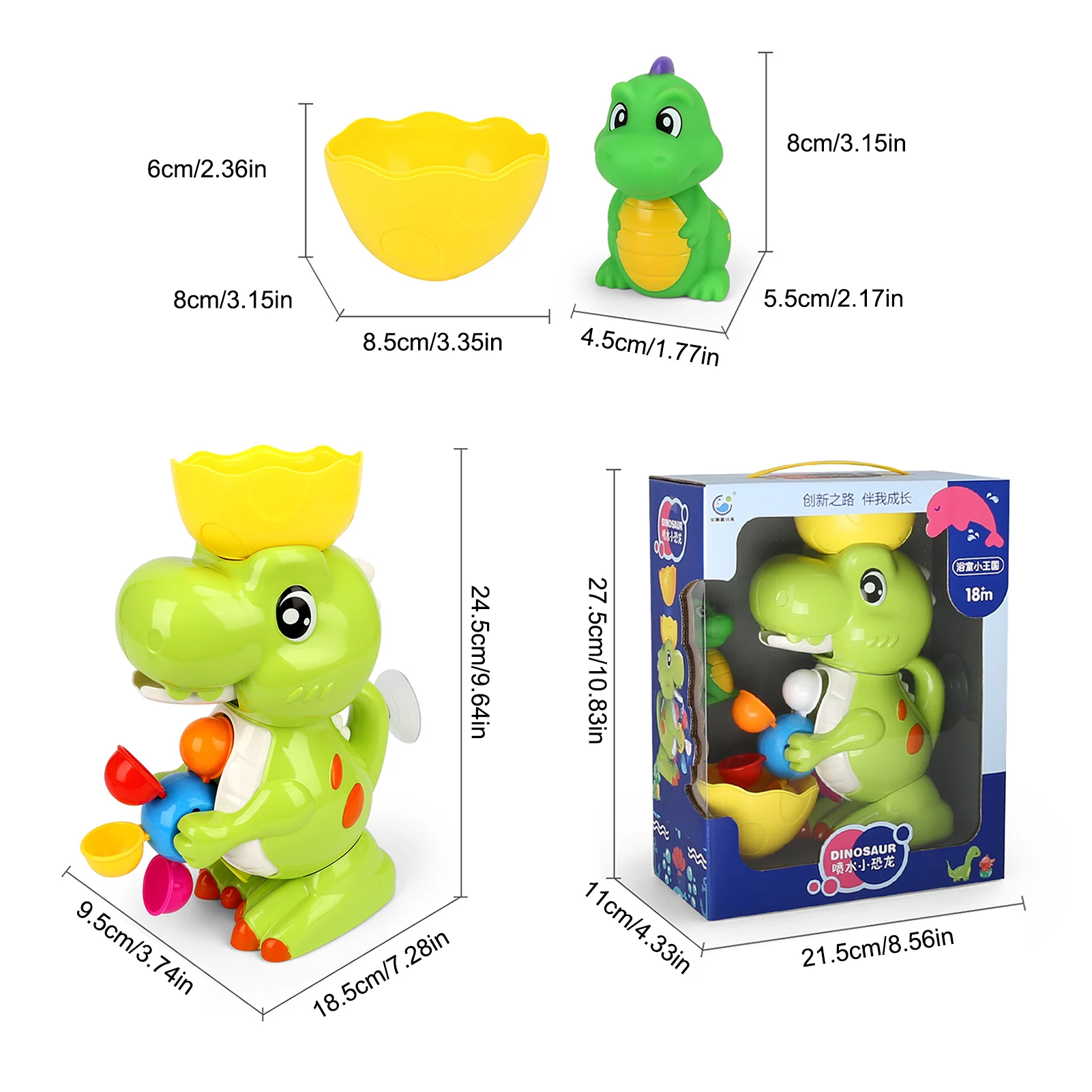 

Baby's Bath And Water Playing Dinosaur Water Wheel Turning Music Children's Baby Bathroom Boys And Girls Toys