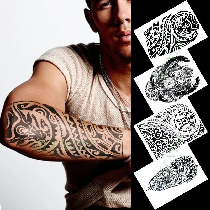 

Waterproof Temporary Tattoo Sticker skull owl dragon animal totem tatto flash tatoo fake tattoos for men women