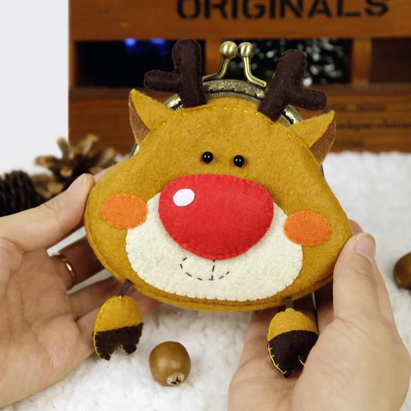 Набор для рукоделия искусственный мультяшный Рождественский фетровый кошелек