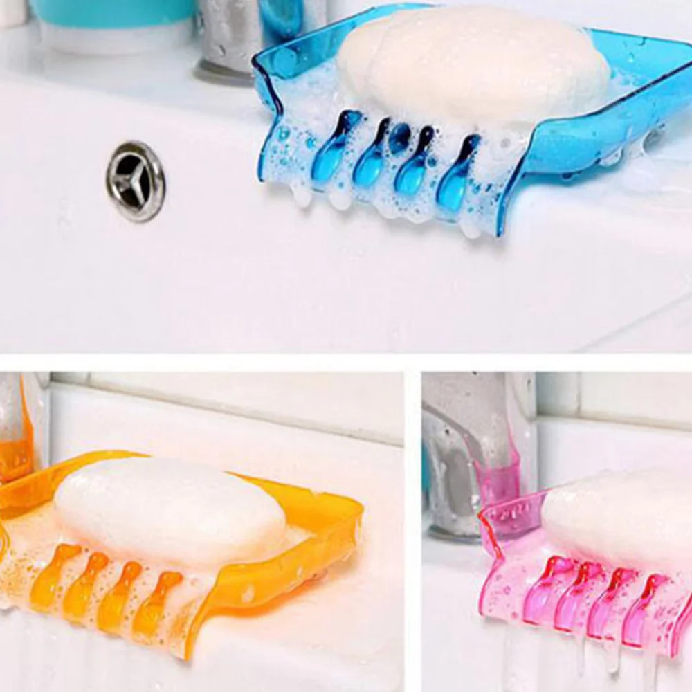 

4PCS Suction Cup Soap Dish Waterfall Draining Soap Holder Soap Basket for Bathroom Kitchen Use