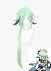 Парик для косплея Genshin ударопрочный зеленый смешанный длинный прямой термостойкий парик для Хэллоуина ролевых игр 85 см