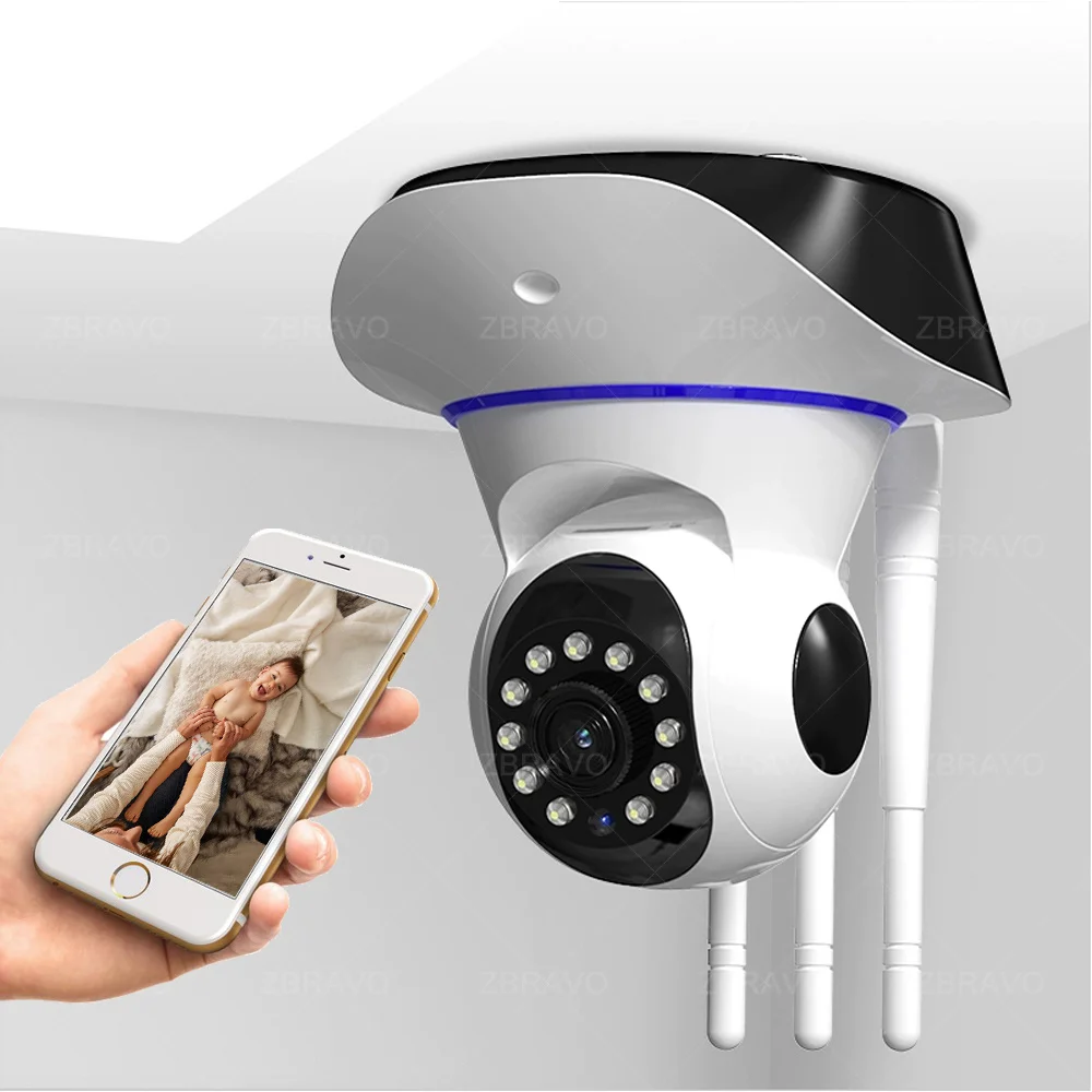 

3MP IP Camera Pan Tilt Wireless Home Security Camera IR Night Vision CCTV Wifi IP Camera Baby Monitor 3 Antennas Strong Signal