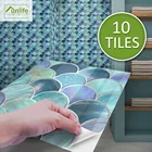 Funlife Виниловая рыбья чешуя Наклейка на плитку Кухня Задняя панель Ванная комната Водонепроницаемые Устойчивые к высоким температурам Легко чистить обои ПВХ Современное роскошное украшение для дома