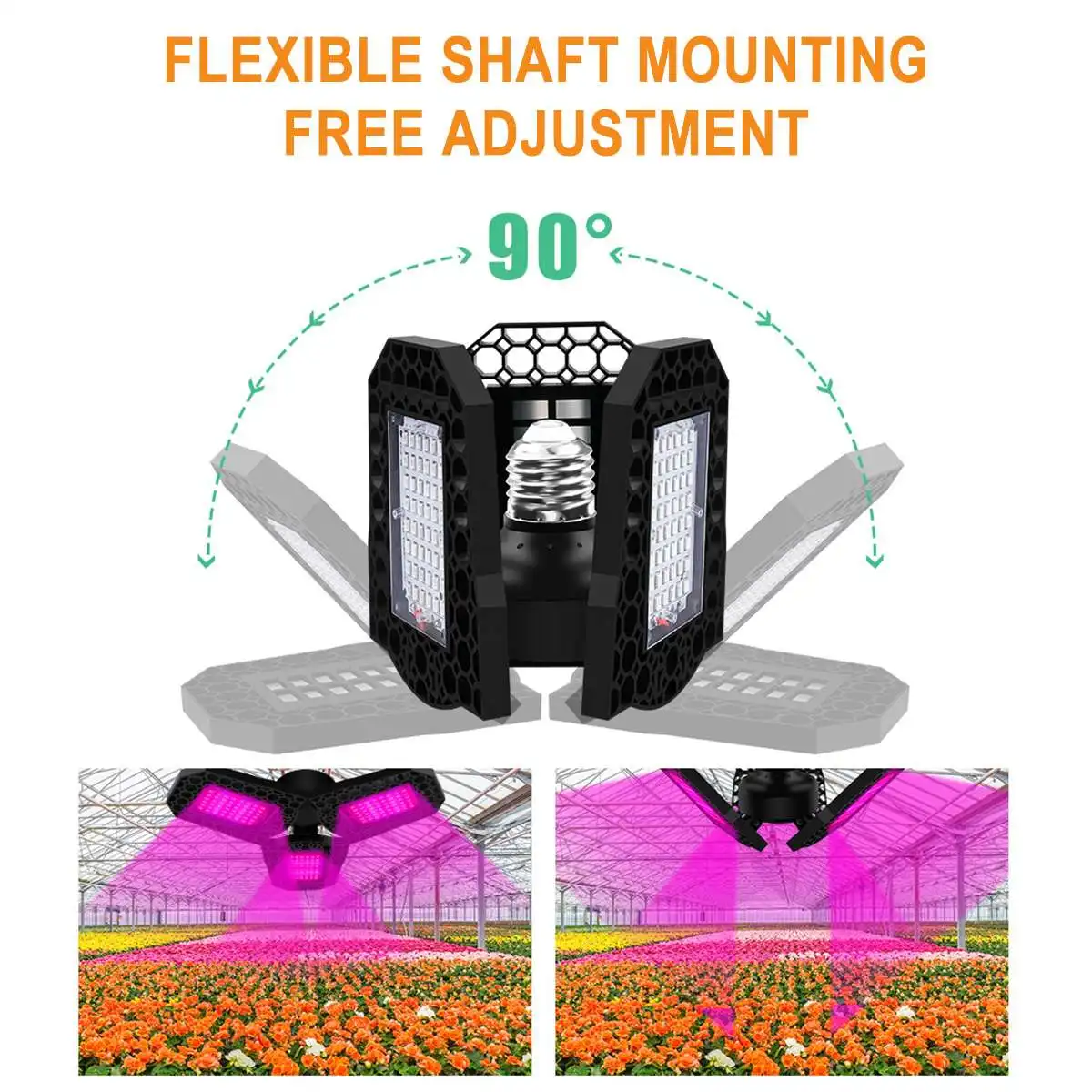 

Deformable LED Plant Growth Lamp 360 All Round E27 E26 Led Grow Lights For Full Spectrum UV Lamp Plant Indoor Flower Seedling