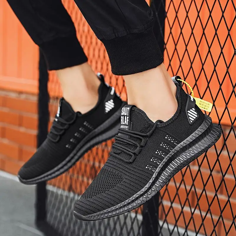 

Hot Selling Fashion Running Shoes Flying Woven Breathable Hollow Tide Shoes Comfortable Light Couple Shoes Outdoor Jogging Shoes