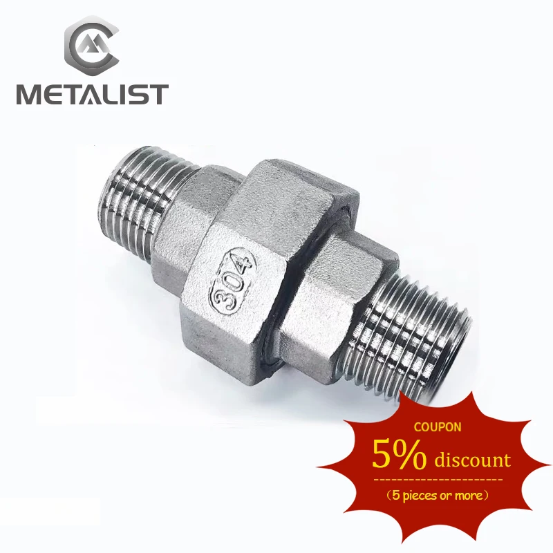 

METALIST DN32 Male & DN32 Male BSP Thread SS304 Live Joint Coupling Union Connector Pipe Fitting for Tube Connection