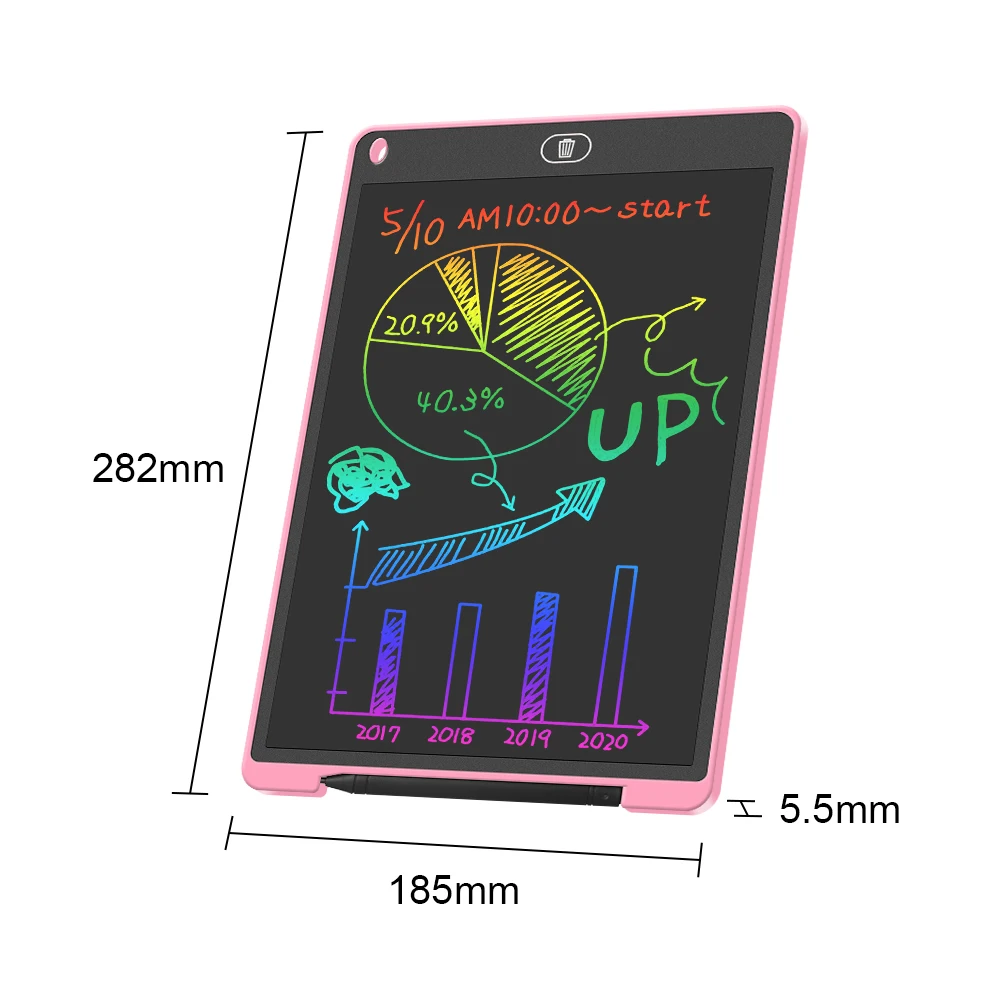 

LCD Writing Tablet, 12 inch Electronic Erasable & Drawing Doodle Board, Lock Screen Function, Portable Reusable Magnetic Notepad