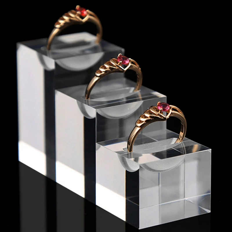 

Acrylic Square Jewelry Stand Photography Props Cosmetics Ring Display Stand Necklace Jewelry Display Stand