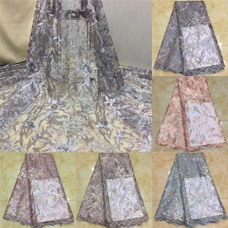Новый дизайн высокое качество 2020 тюль блестки африканская кружевная ткань гипюр