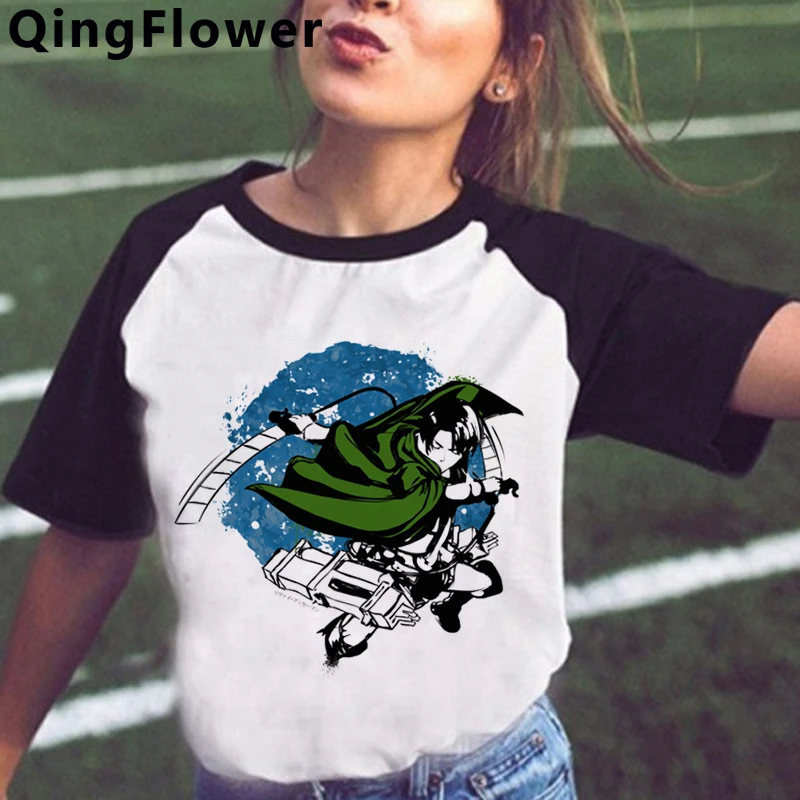 

Летняя женская футболка с принтом «атака на Титанов»