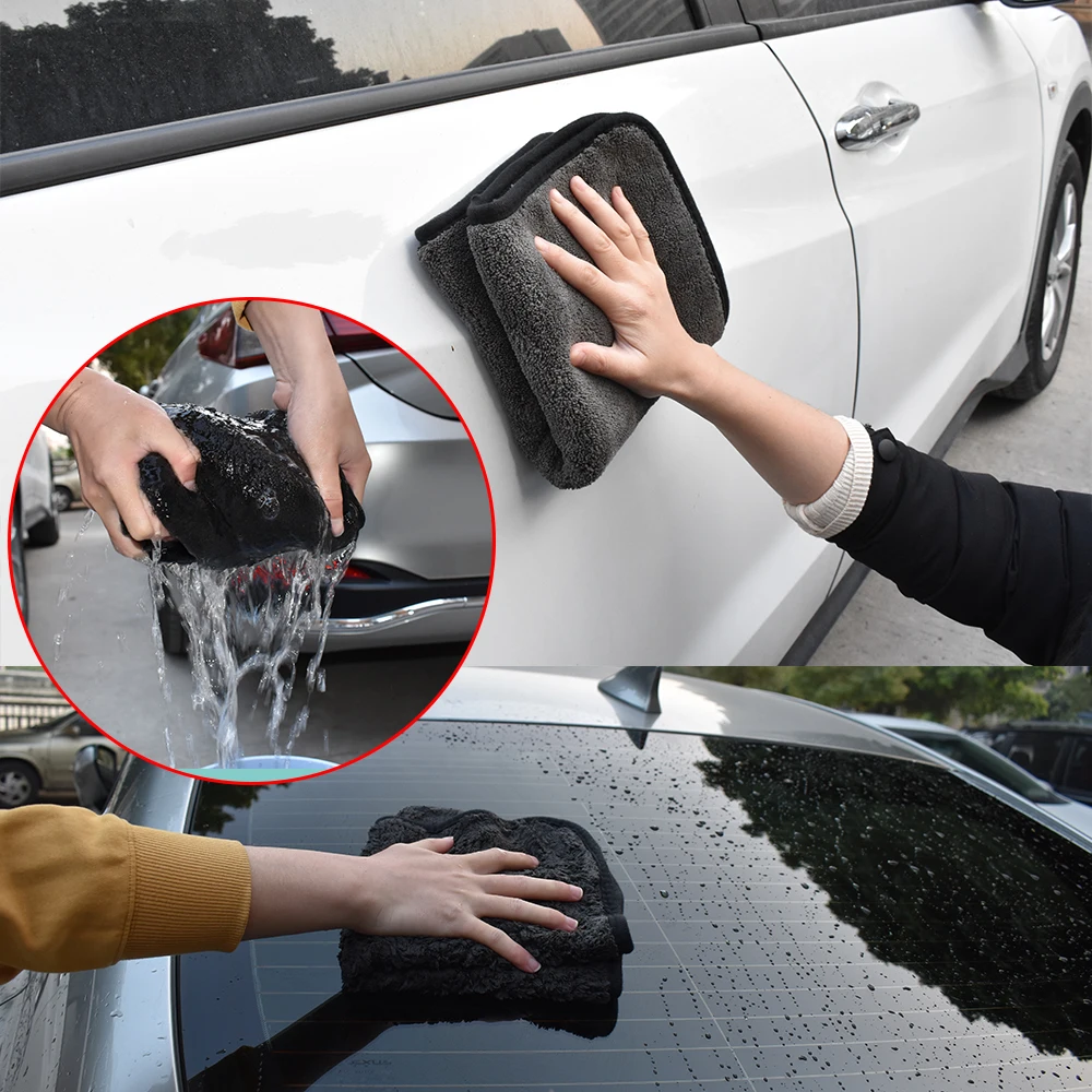 

40x40/60CM Car Wash Microfiber Towel Car Cleaning Drying Cloth Hemming Car Care Cloth Detailing Car Wash Towel For Honda BMW