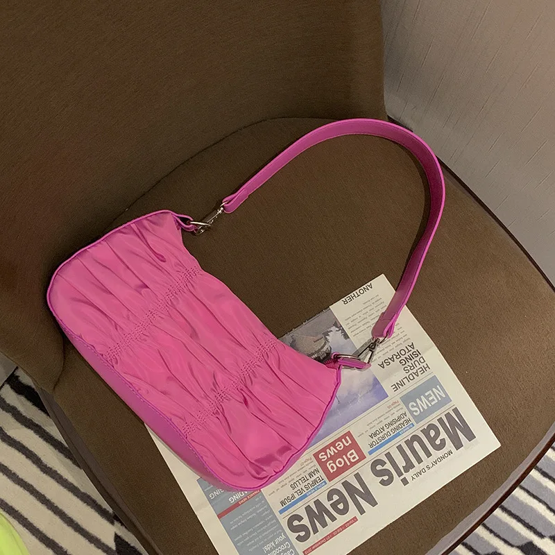 

Small Crowd Bag Female 2020 Summer New Net Red Hobo Wrinkled Nylon Cloth Underarm Bag Shoulder Bag Bag Tide Ladies Bag