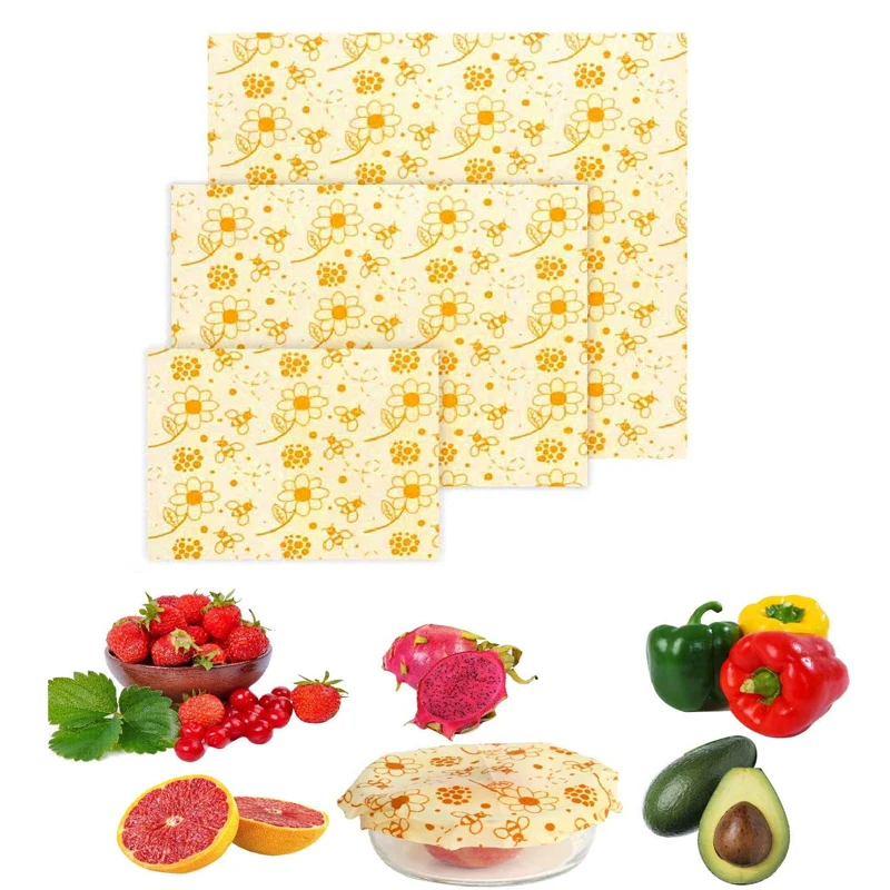 

Beeswax Wrap Reusable and Washable Wraps - Biodegradable Reusable Alternative and Sustainable Food Storage-3 Sizes (S, M, L)