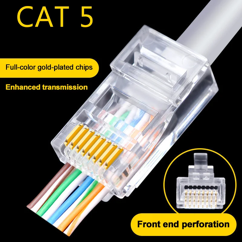100 шт. CAT5 CAT6 штекер разъем RJ45 сетевой кабель модульный 8P8C концевой штекеры кабеля