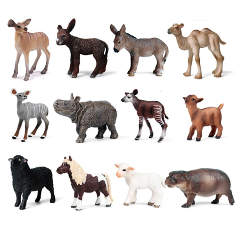 Мини ферма дикий зоопарк джунгли птицы модель животного игрушки овечка Гусь