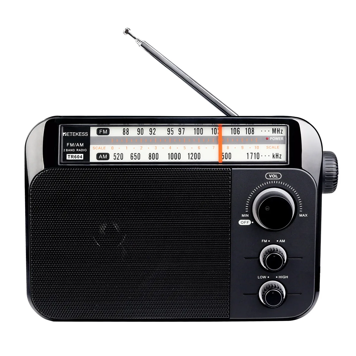 Retekess TR604 FM/AM 2 диапазона черный 2019new Портативный радио от сети переменного тока