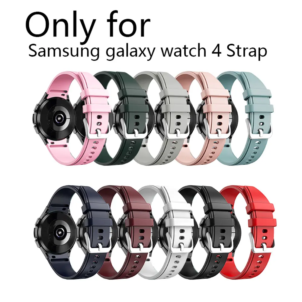 Ремешок силиконовый для Samsung Galaxy Watch 4 Classic Band 46 мм 42 спортивный сменный Браслет 44 40