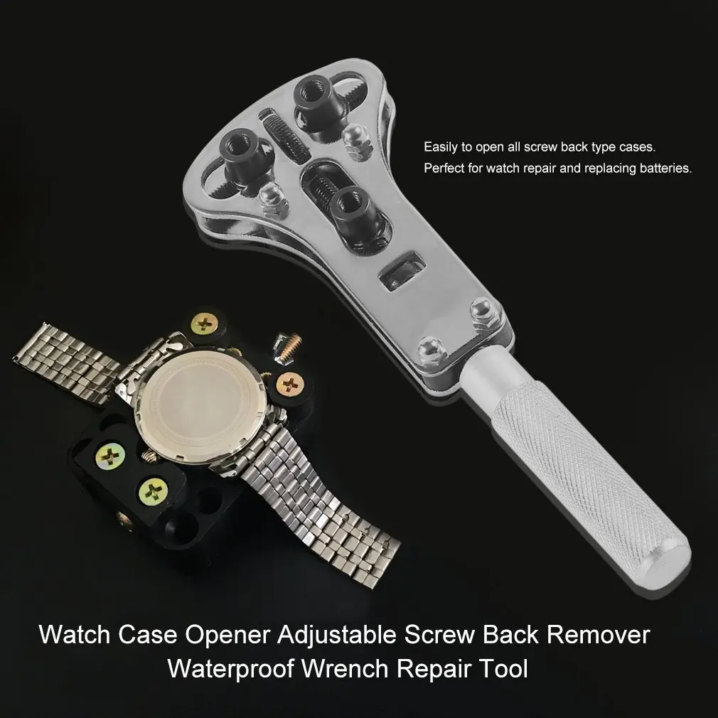 

High Quality CRV Steel Watch Case Opener Adjustable Screw Back Remover Waterproof Wrench Repair Tool Set With 18 Pins