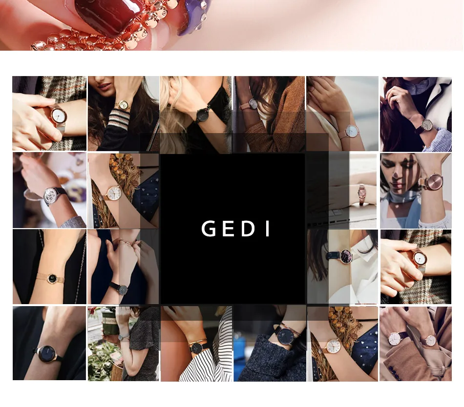 GEDI женские часы модные наручные часы для женщин роскошные женские часы женский браслет Reloj Mujer Часы Relogio Feminino