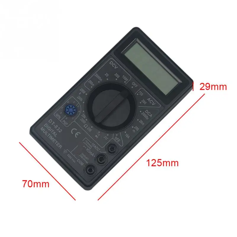 Новый профессиональный цифровой мультиметр DT832 LCD/DC вольтметр Ампер метр ом