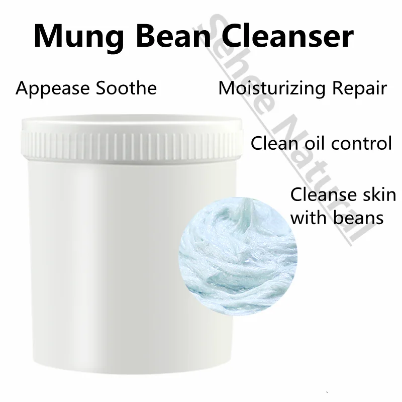1000g Mung Bean Cleansing Cream Oil Control Acne Removing Deep Cleansing Foam Facial Cleanser Semi Finished