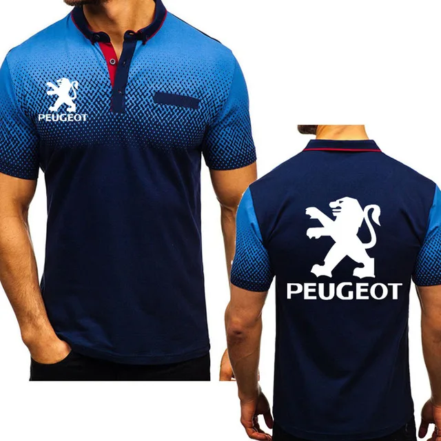Новинка 2020 летняя мужская рубашка поло для Пежо с логотипом автомобиля высокое