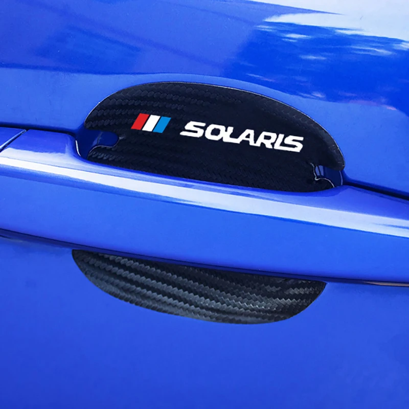 

For Hyundai Solaris Protector Films Car Accessories Carbon Fiber Car Door Handle Scratches Sticker Protective Vinyl Decals