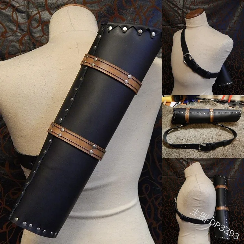 Steampunk – sac porte-flèche en cuir  fait à la main  carquois arrière  traditionnel Pot de tir à
