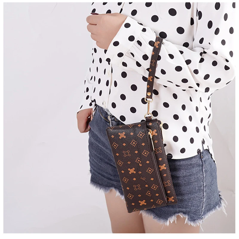 

New Fashion Printed Wallets for Women PU Leather Wallets Mobile Phone Bag Coin Purse Long Female Ladies Clutch Hand Bag Purse