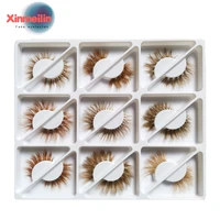 9 models brown 3d mink lashes extension tool wholesale makeup colored individual fluffy dramatic volume natural false eyelashes