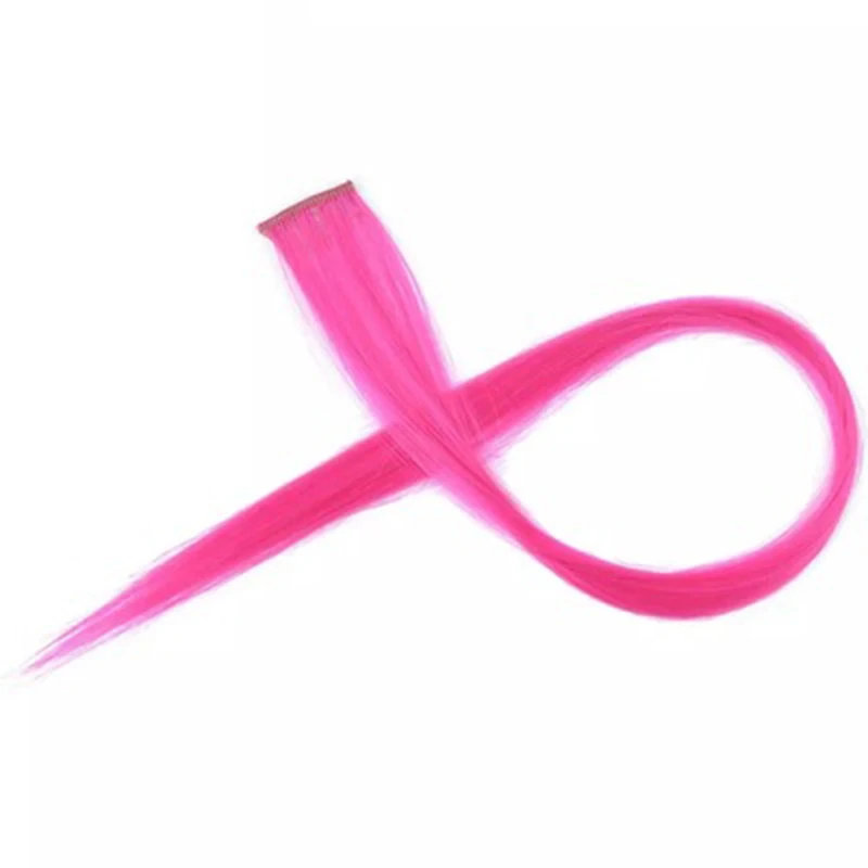 YiHan Synthetic Hairpiece Extension 1Pieces/Lot Hair Clip Streak Fake Hair Strands Cosplay Tool Long Silky Straight Reshowbeauty