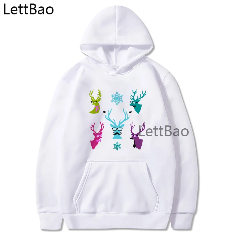 

Худи с рождественским оленем в стиле Харадзюку, женская одежда в стиле ольччан, свитшоты в эстетике, худи с забавным графическим мультяшным ...