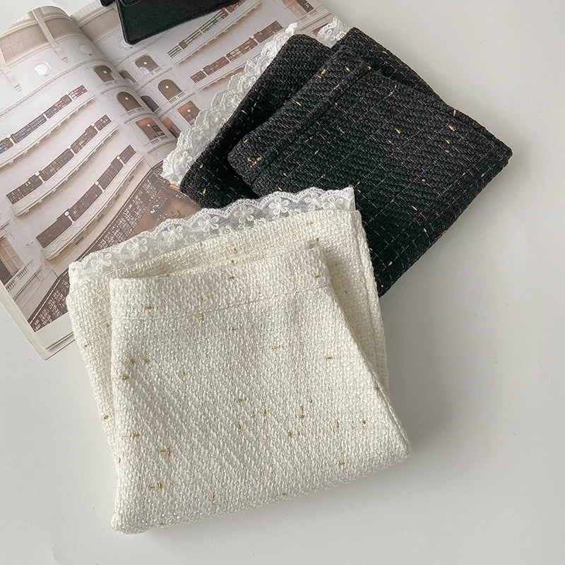 Женская кружевная юбка короткая с высокой талией закрывающая руки осень 2021 |