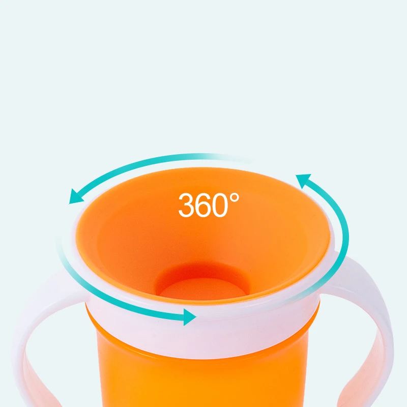 Поильник детский силиконовый с двойной ручкой вращающийся на 220 градусов 360 мл |
