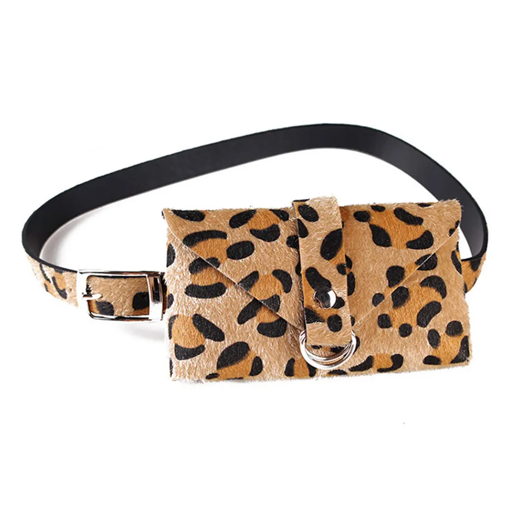 Женская поясная сумка с леопардовым принтом регулируемый ремень сумочка для