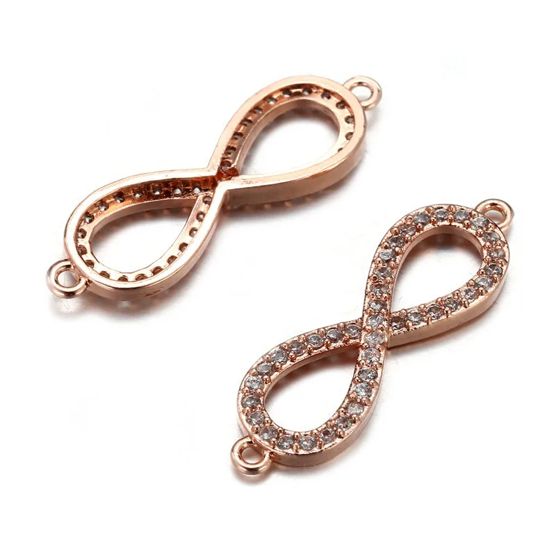 8*29 мм микро Фианит циркон Кристалл Бесконечность шармы бусины браслет фурнитура