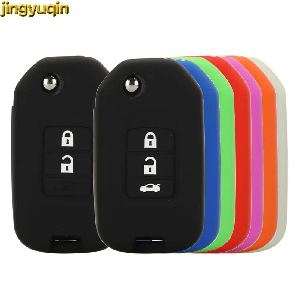 

Jingyuqin 30pcs Remote Car Key Silicone Case Cover For Honda Accord CR-V Crosstour Civic 2012-2017 2/3 Button Without Logo