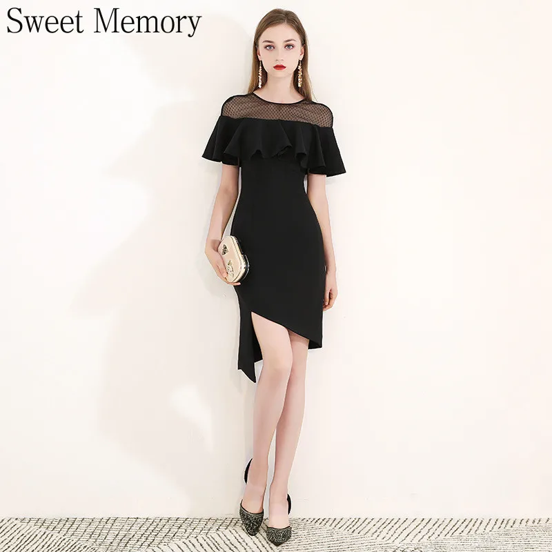 

N2115 2021 A Line Short Black Cocktail Dresses Sweet Memory Party Gown Knee Length Homecoming Robe De Soiree For Women