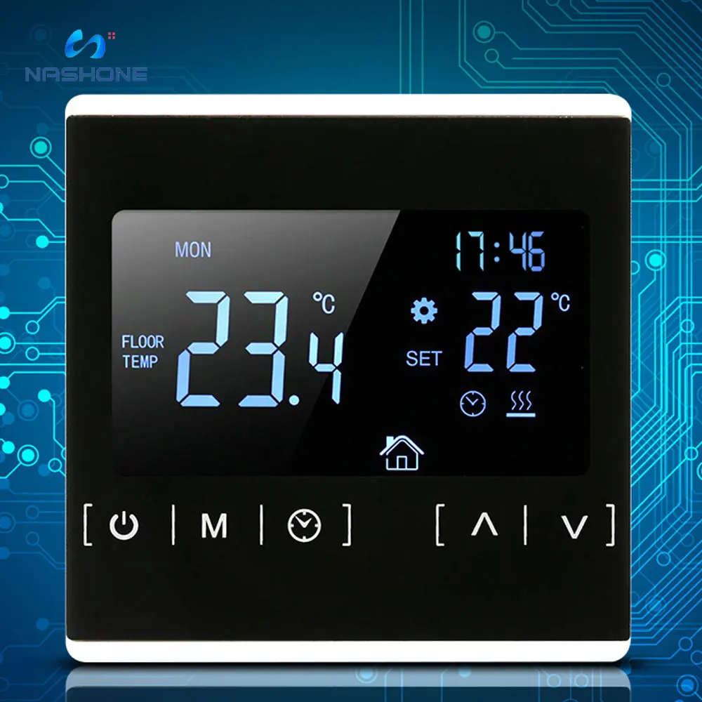 Термостат Nashone с сенсорным экраном 220 В Терморегулятор подсветильник термостат