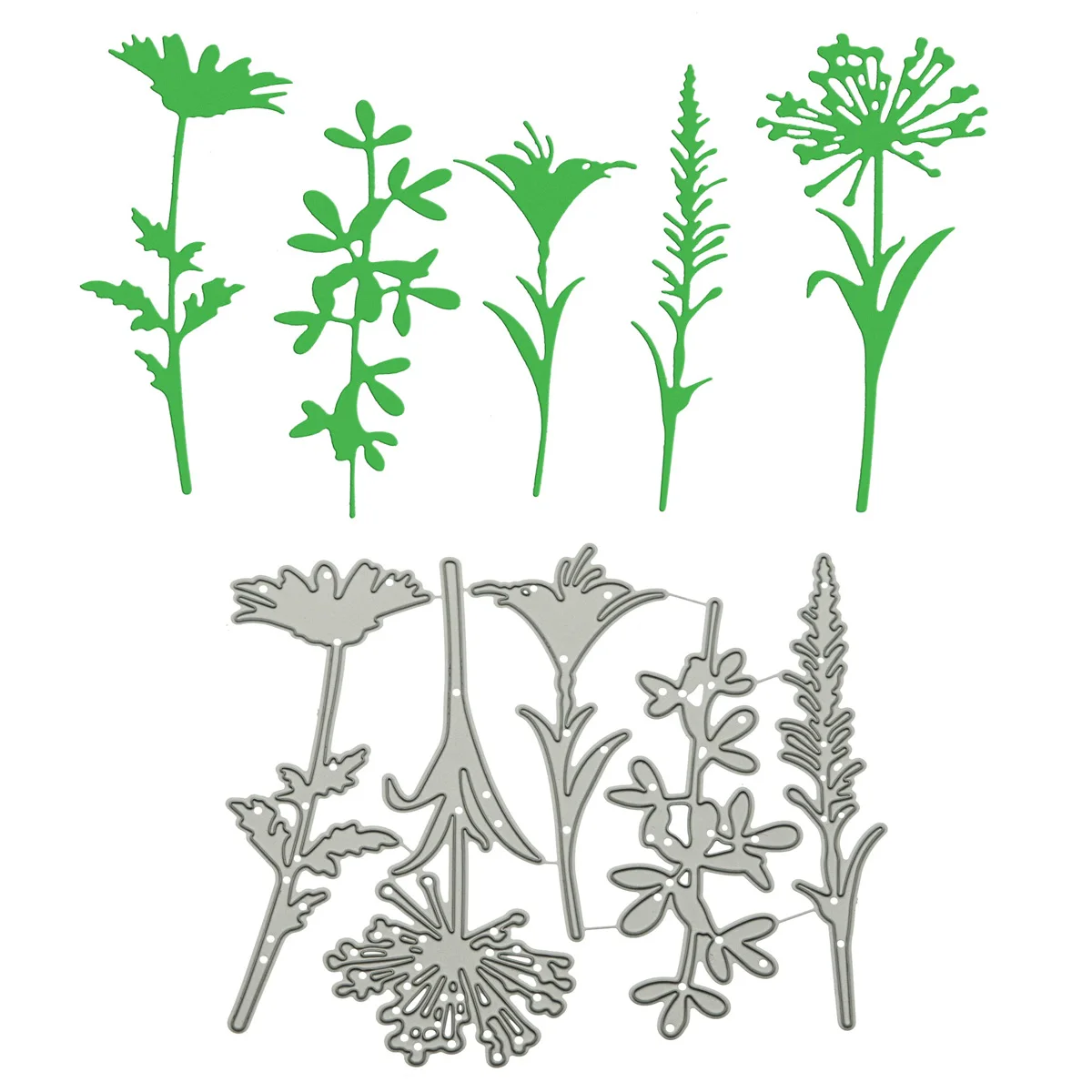 Различные большие штампы для резки травы и растений набор скрапбукинга