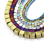 Квадратные золотые и черные гематита из натурального камня, 2346 мм, кубические разделители, бусины россыпью для изготовления ювелирных изделий, фурнитура сделай сам для браслетов, ожерелий