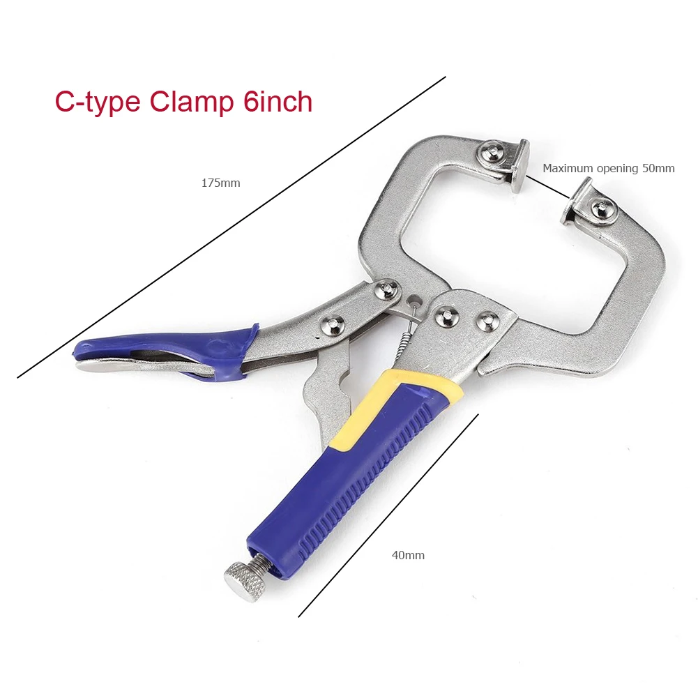 C Clamp 6in Инструмент для сварки из углеродистой стали регулируемые плоскогубцы C фиксирующий Зажим Щипцы для тиски крота ковка для семейного аварийного обслуживания мультитул щипцы плоскогубцы - Цвет: C Clamp 6in