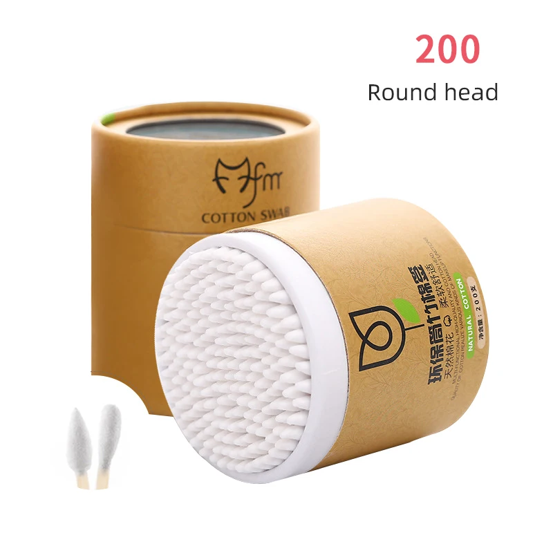 

Make-Up Cotton Swabs 200 Cotton Swabs For Clean And Makeup Remover Boxed Beauty Cleansing And Sanitary Swabs