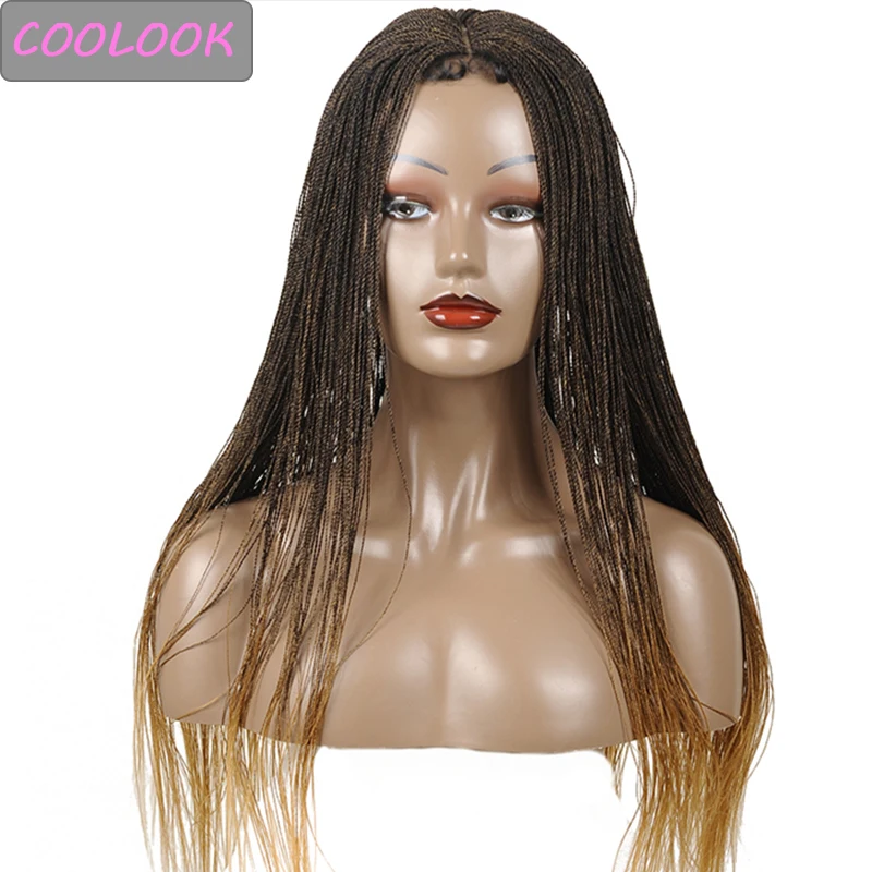 30 Inch Ombre Senegal Twist Braided Lace Front Wig with Baby Hair Heat Resistant Twisted Braids Lace Frontal Wig for Black Women