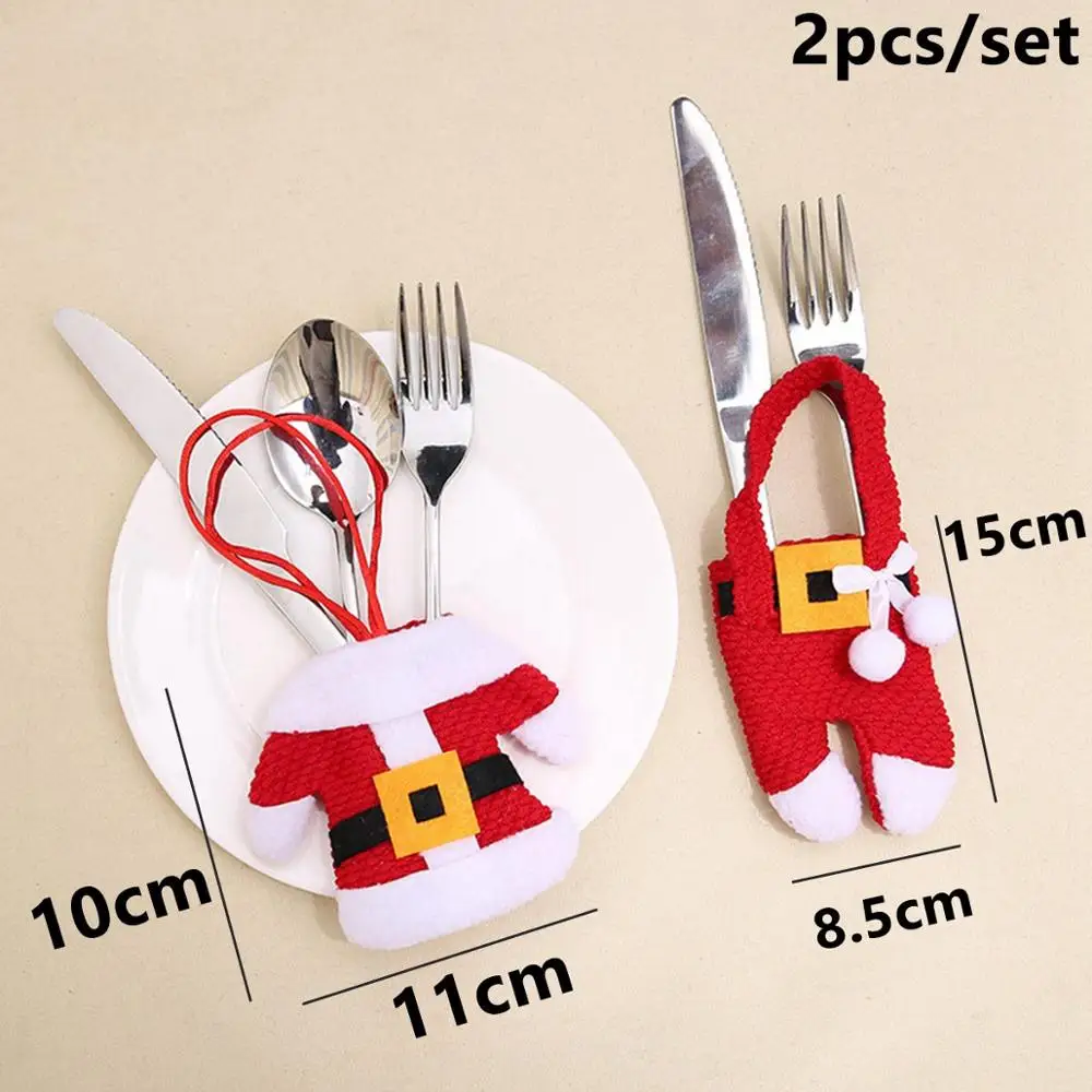 Knife Holder 1 Taoup 1 шт. мультяшная Рождественская Подарочная коробка Упаковка металлические рождественские украшения Декор для дома Noel Navidad Санта Клаус рождественские Вечерние - Цвет: Knife Holder 1
