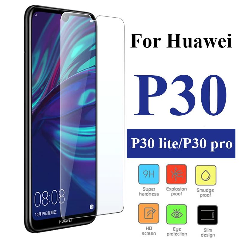 Закаленное стекло 9H 2.5D 10 шт. для Huawei P30 P20 Lite P10 Plus P8 2017 P9 Mini защита экрана защитное